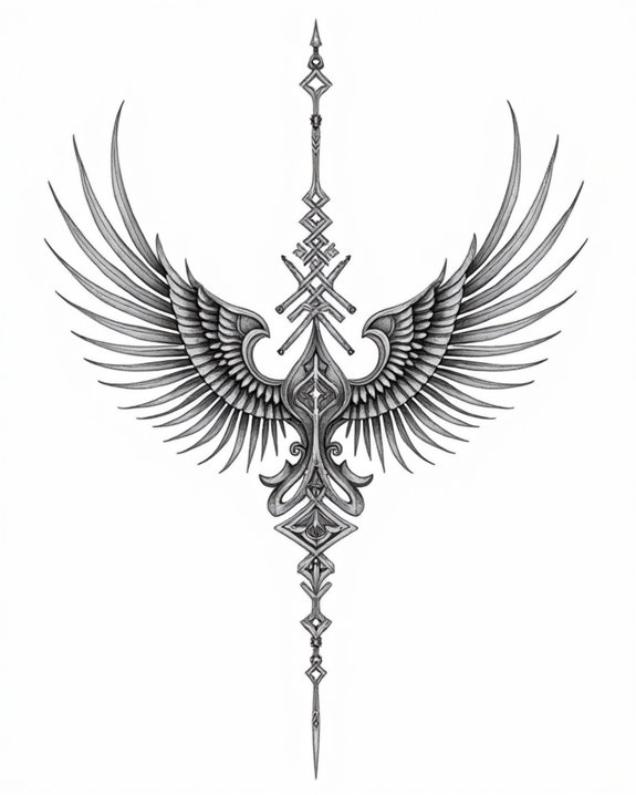 elegant valkyrie shield symbol