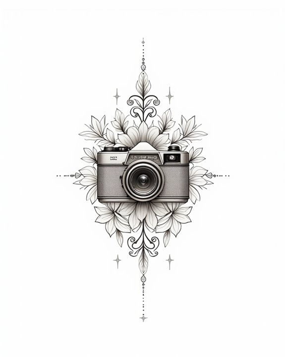 elegant vintage camera tattoos