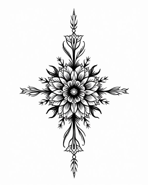 elegant vintage floral tattoos