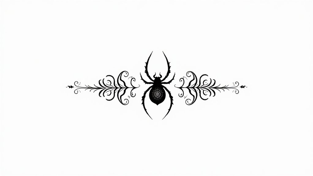 elegant vintage spider web tattoos