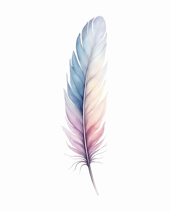 elegant watercolor feather art