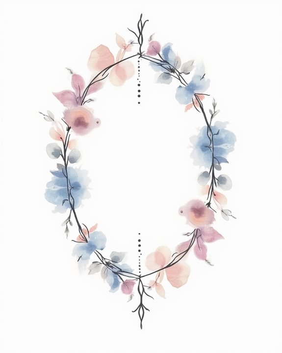 elegant watercolor geometric borders