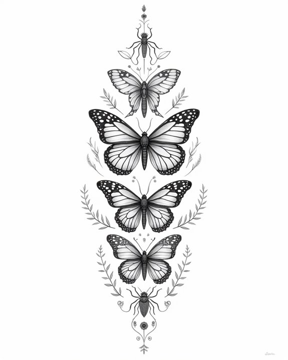 elegant watercolor insect designs