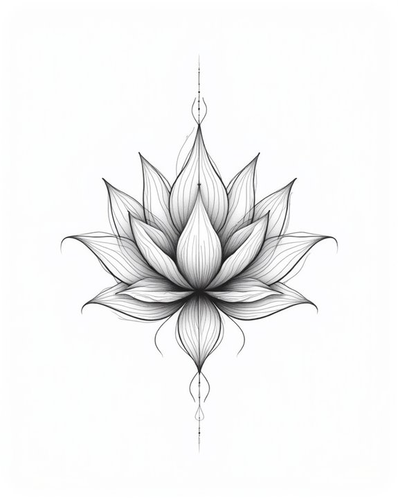 elegant yoga line tattoo