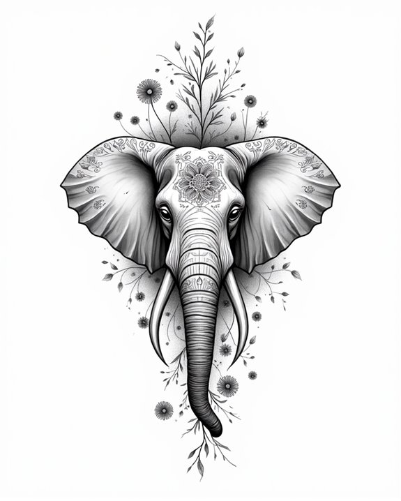 elephant in forest scene