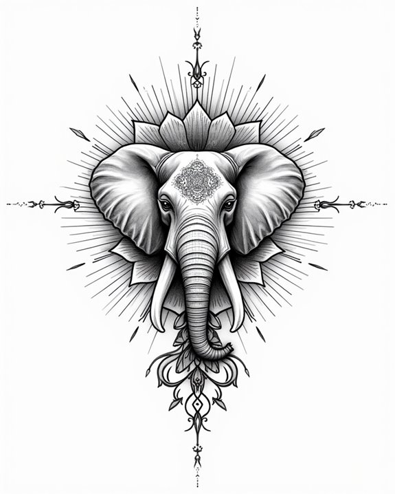 elephant mandala tattoo design