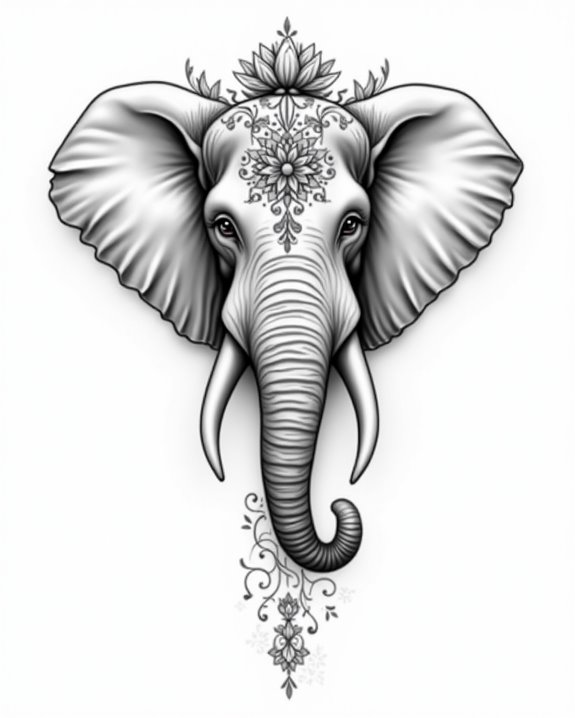 elephant sunset silhouette design