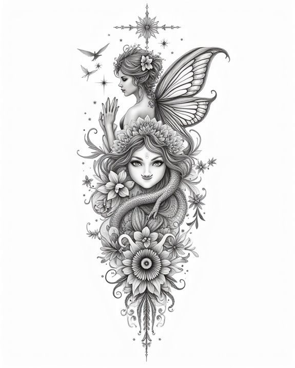 enchanted fairy mythical tattoo