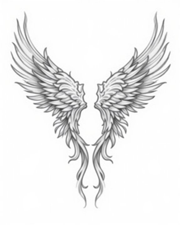 ethereal flowing wing tattoos