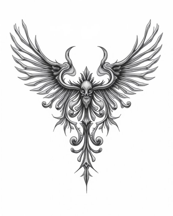 ethereal skeletal feather detail