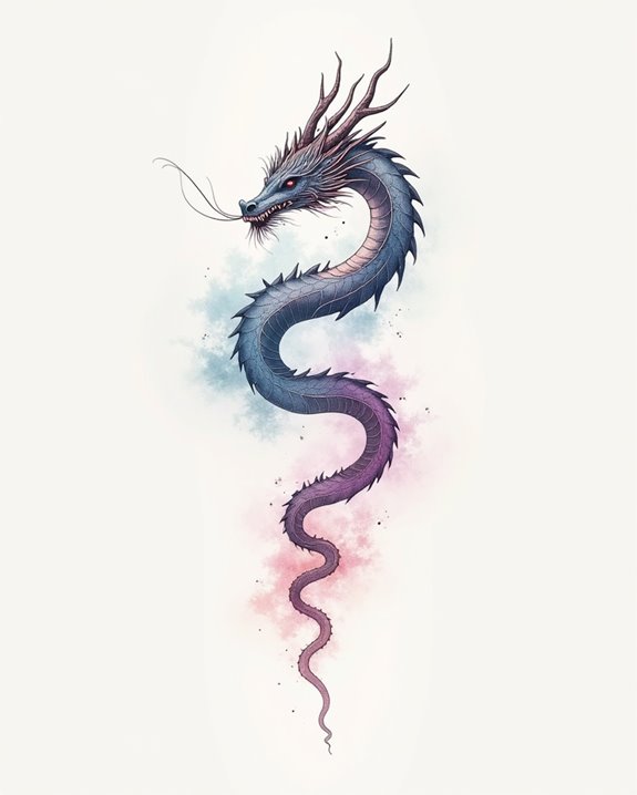 ethereal watercolor dragon accent