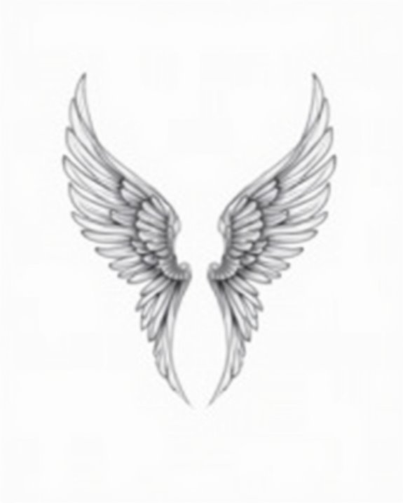 ethereal watercolor wing tattoos