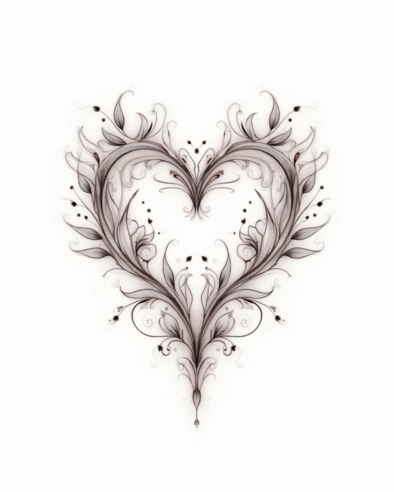 expressive abstract heart symbol