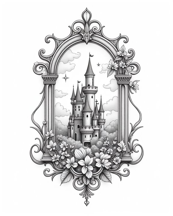 fairy tale castle window scene
