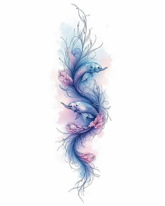 fantasy watercolor creature tattoos