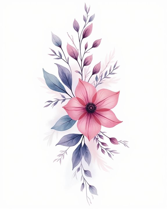 feminine expressive watercolor tattoos