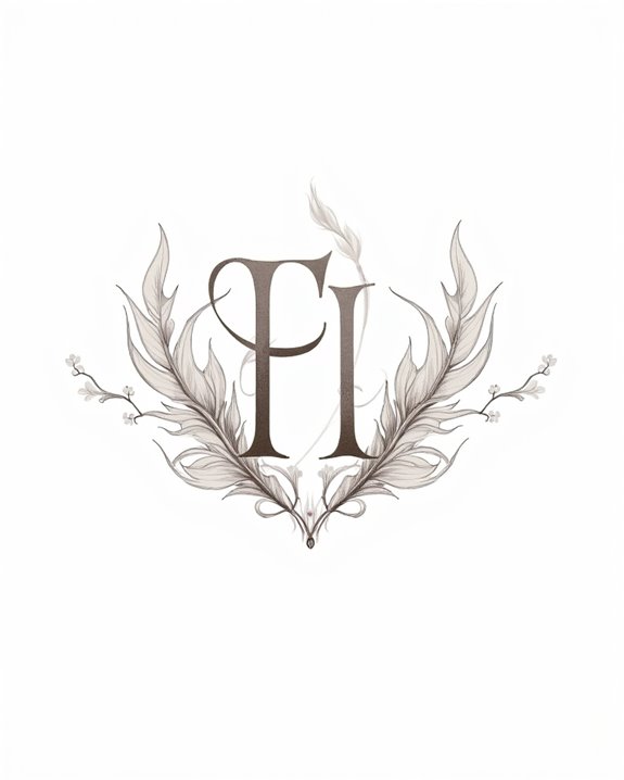 feminine feather lettered tattoo