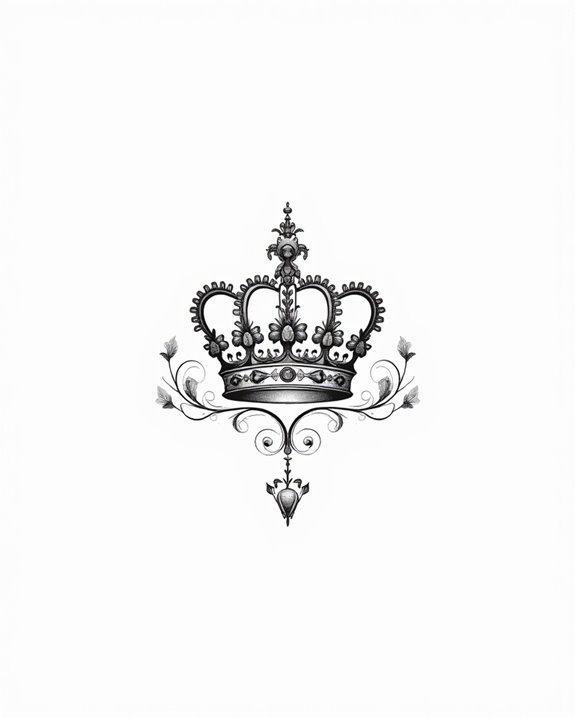 feminine heart crown symbol