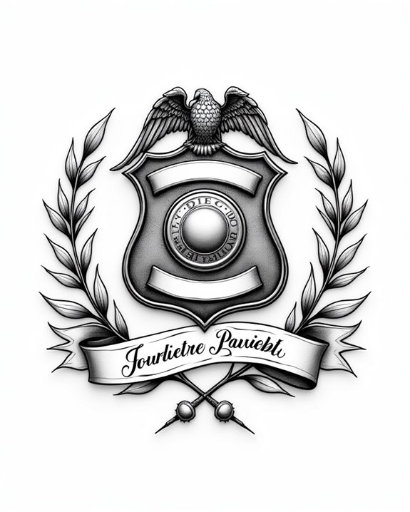 festive badge ribbon tattoos