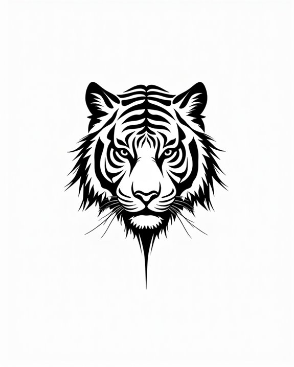 fierce artistic tiger tattoo