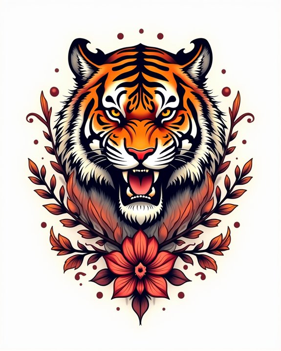 fierce colorful tiger bold