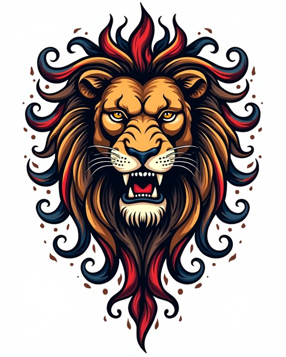 fierce fiery tiger tattoo