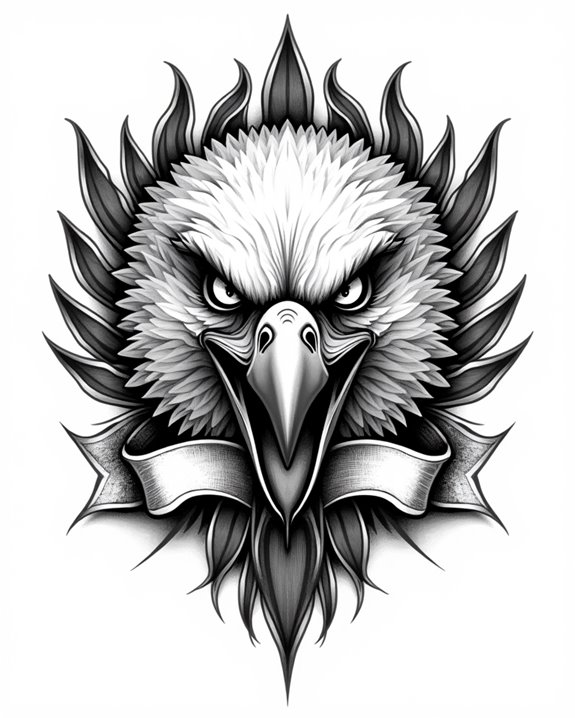 fierce shadowed eagle head