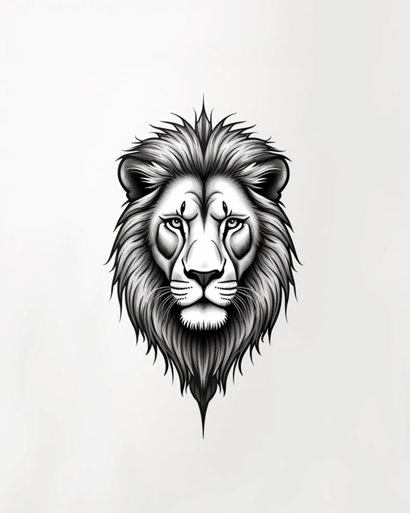 fierce silhouetted lion design