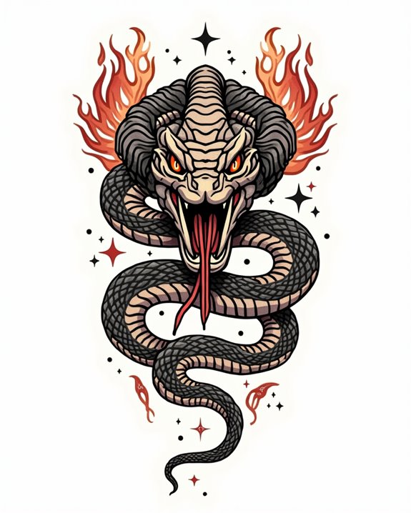 fierce snake with open mouth