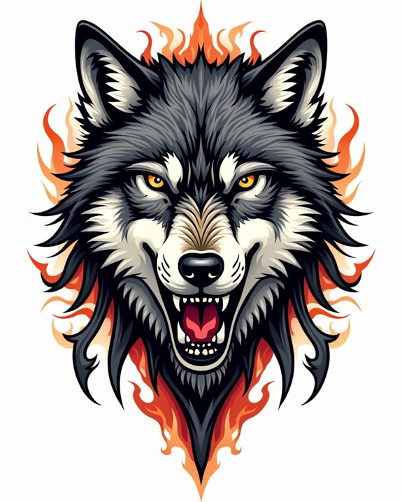 fierce tribal wolf symbol