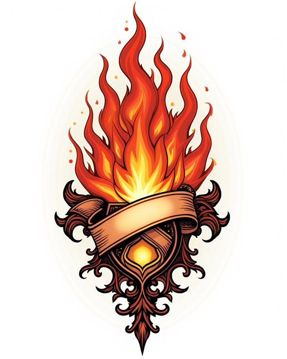 fiery bold script art