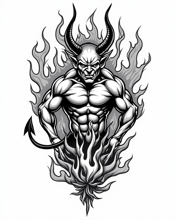 fiery devil with hooves