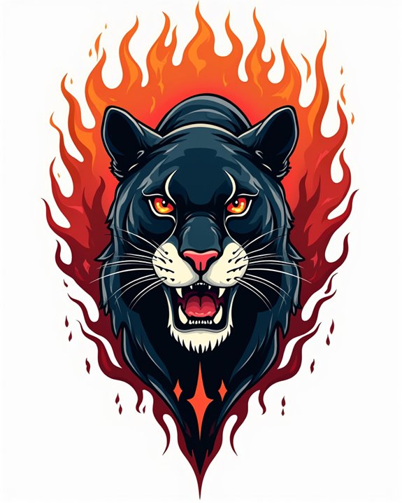 fiery panther bold illustration