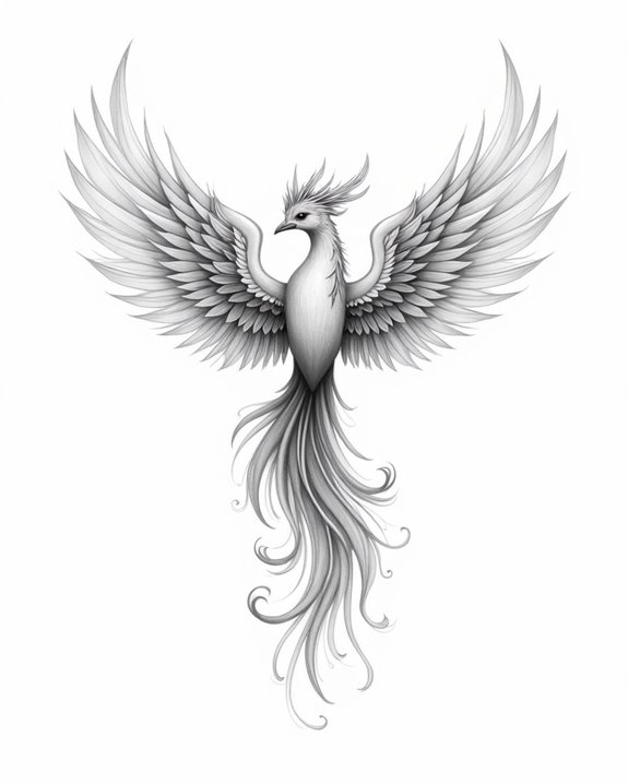 fiery phoenix feather designs