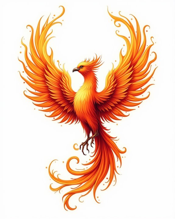 fiery phoenix rebirth symbol