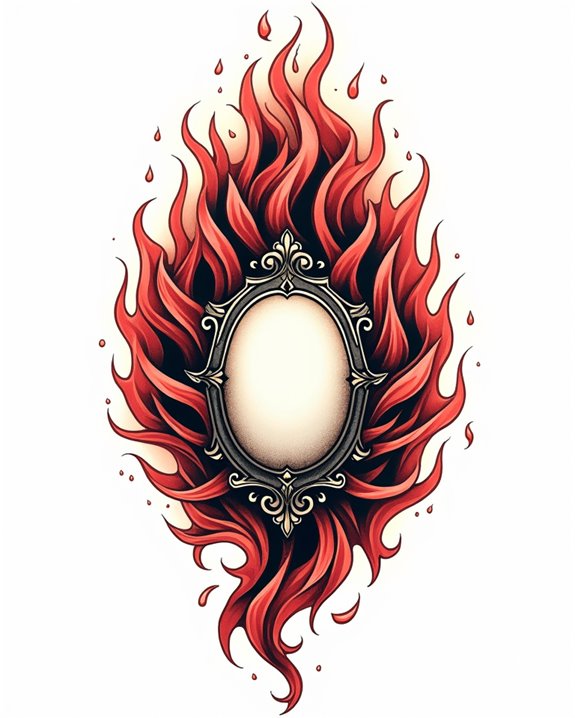 fiery vintage pin up illustration