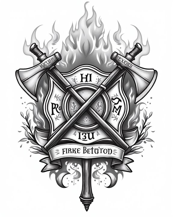 firefighter cross with tools