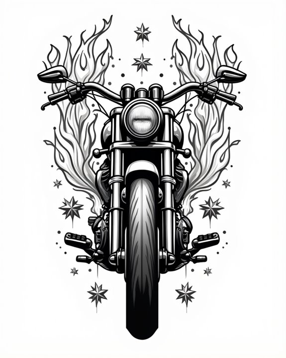 flaming classic biker attitude