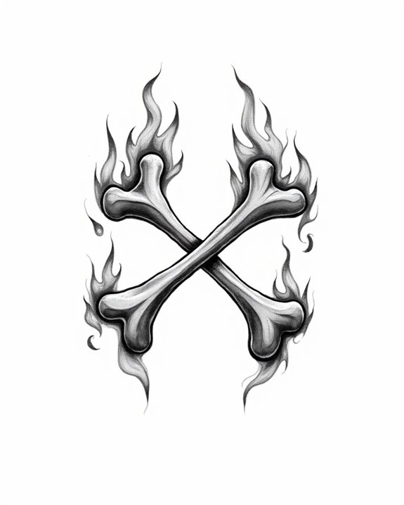 flaming crossbones make statement