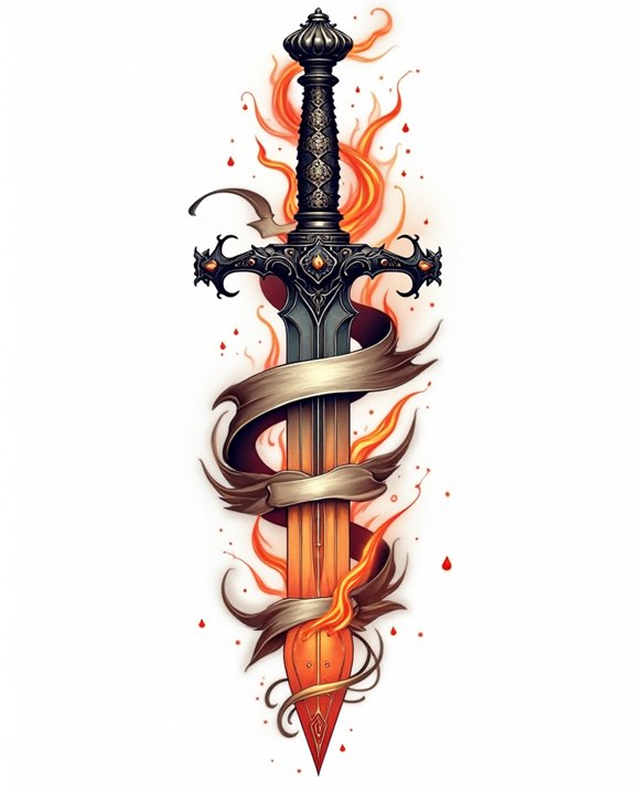 flaming dagger tattoo maintenance