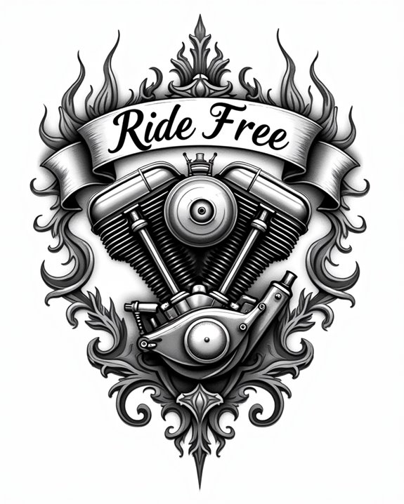 flaming gothic rebellion tattoo
