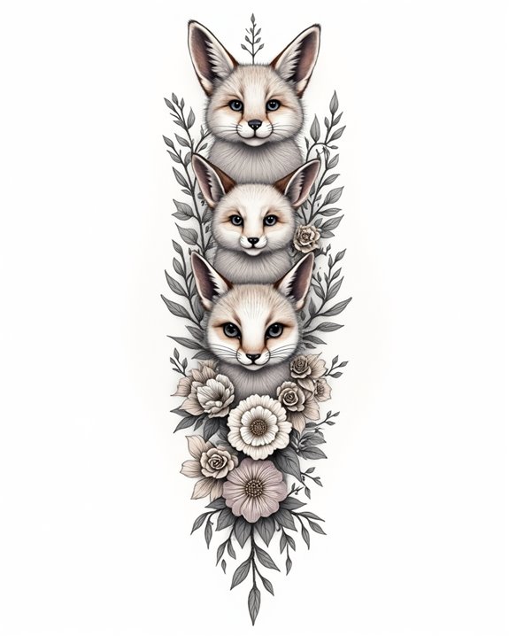 floral animal portraits art
