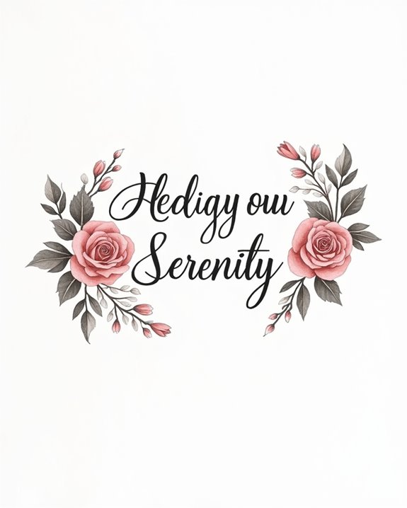 floral calligraphy tattoo inspiration