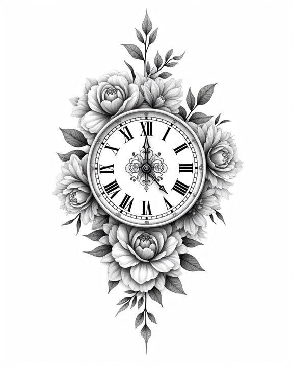 floral clock elegant harmony