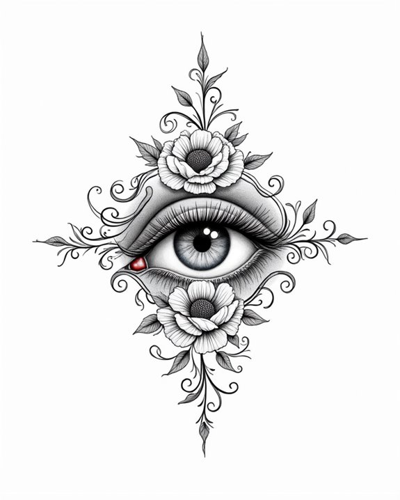 floral eye forearm art