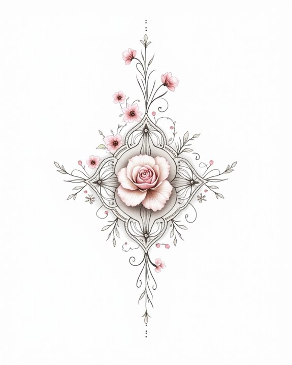 floral mandala delicate blooms