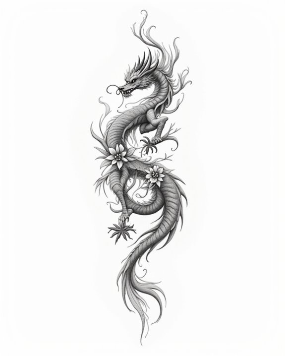 floral mythical transformation symbol