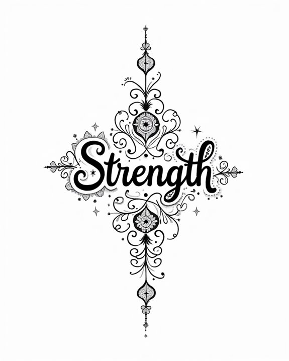 flourished inspirational word tattoos
