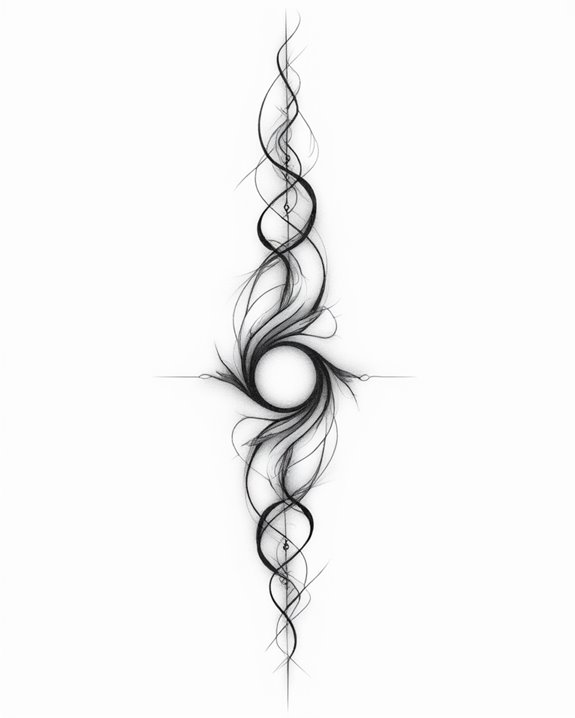 flowing abstract spiral tattoo