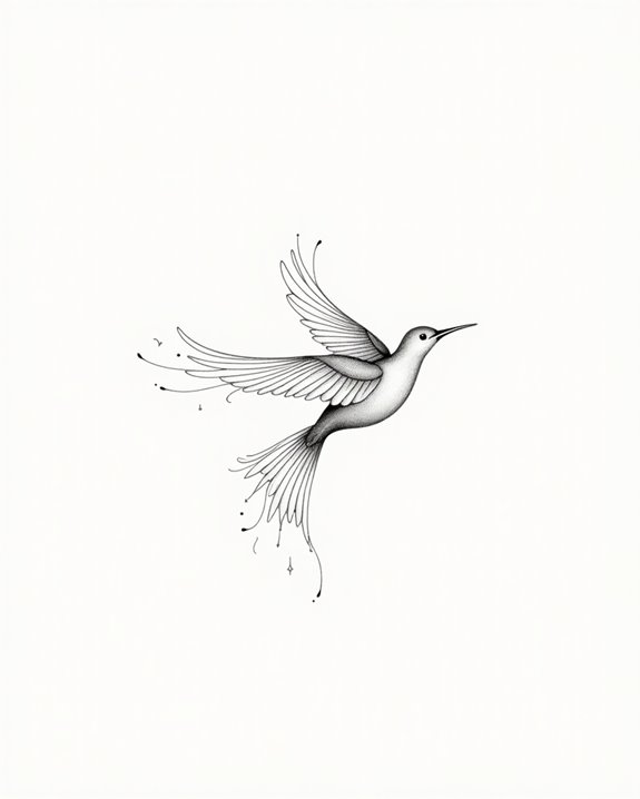 flowing bird in flight